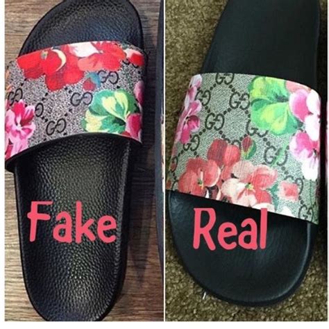 fake girl gucci slides|how to authenticate gucci shoes.